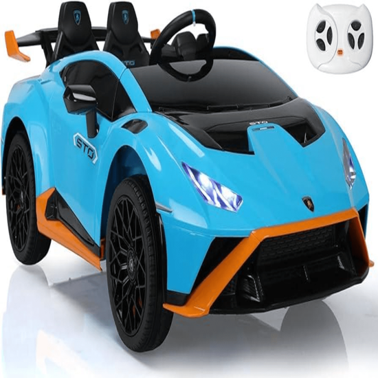 Picture of Lamborghini Electric Toy Car with Remote Control, LED Light, USB, Battery Powered Toy Car for Kids Ages 2-6, 2 Seater