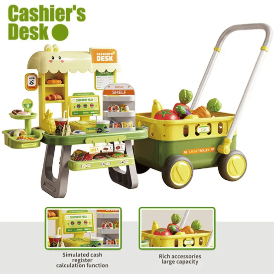 Toy. Shopping cart toy set