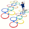 Picture of 10pcs Colorful Agility Hoops Set, Durable Plastic Sensory Training Circles, with Connectors for Indoor & Outdoor Balance & Coordination Exercise, Sports Equipment for Soccer & Basketball Training