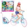 Picture of A doll with a bike trailer